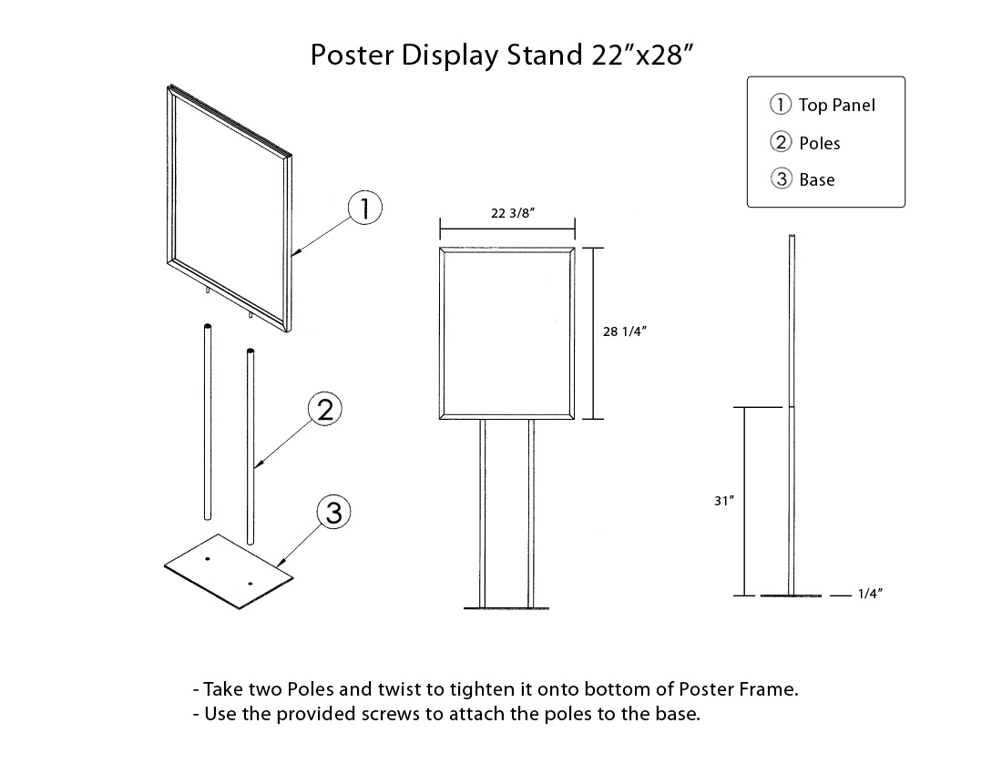 Heavy Duty Poster Sign Holder Floor Stand 22 x 28 – Joy Displays